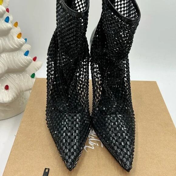 Women's Christian Louboutin, Kate Max 100 crystal embellished mesh/patent 40 - Picture 3 of 10